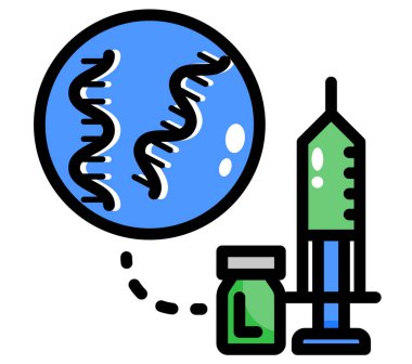 Web sitesi, uygulama, sunum, broşür vb için RNA aşısı modern konsept ui / ux simgesi.
