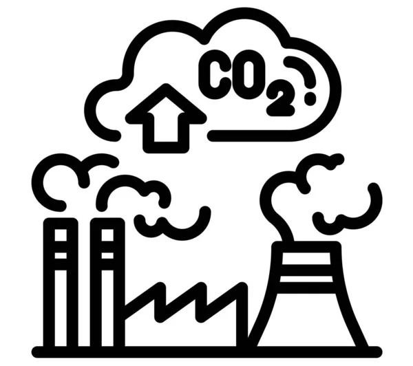 Illustration Powerhouse Emission Causing Global Warming — Vector de stock