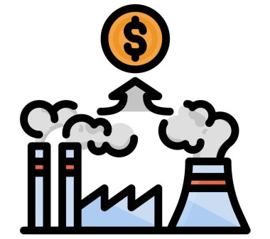 Web sitesi, uygulama, sunum, broşür vs. için emisyon modern konsept ui ux simgesi.