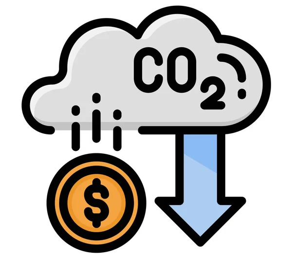 Carbon Credits Modern Concept Icon Website App Presentaion Flyer Brochure — Image vectorielle
