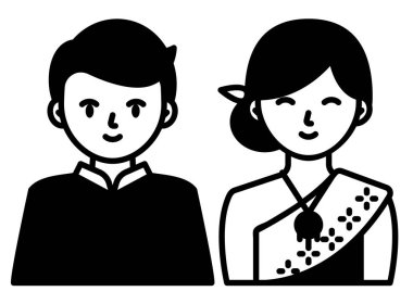 groom and bride modern concept ui ux icon for website, app, presentaion, flyer, brochure etc.