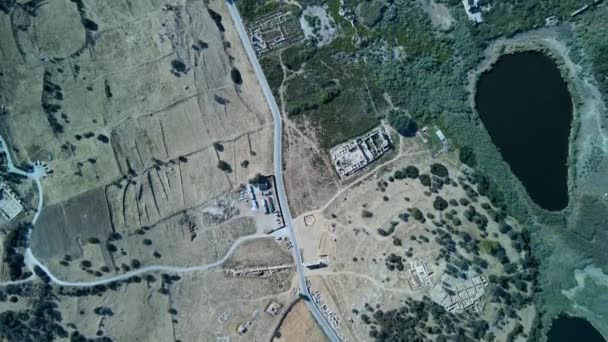Вид с воздуха на Патарскую область Анталья-ТУРКЕЙ. Провинция Мугла. Вид с высоты птичьего полета на карту — стоковое видео