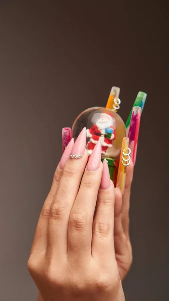 Sculptured Gel Nails Many Colors — Stock Photo, Image
