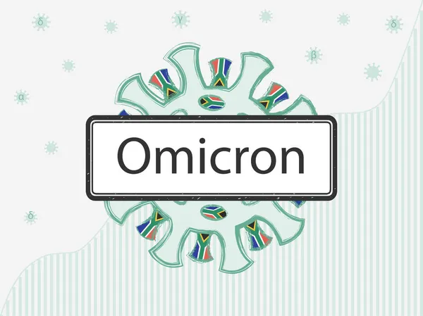 Nueva Variante Covid Preocupación Omicron 529 Signo Rayado Coronavirus Con — Vector de stock