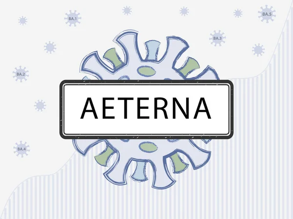 Aeterna Sign Coronovirus Spike Proteins Different Color Symbolizing Mutations New — Stock vektor