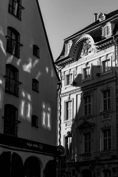 Black White Shoot Old Town Architecture — Stock Photo, Image