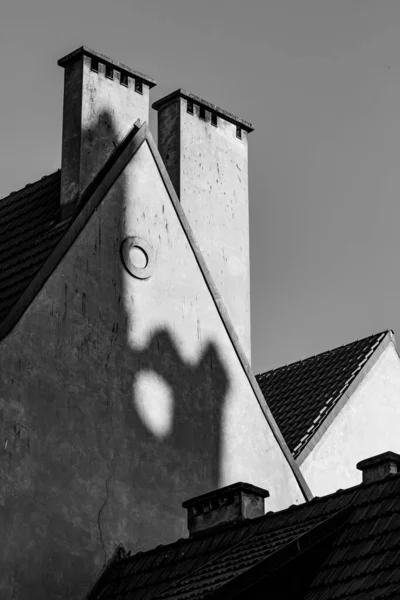 Black White Shoot Old Town Architecture — 图库照片