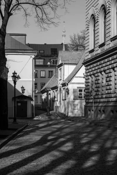 Black White Shoot Old Town Architecture —  Fotos de Stock