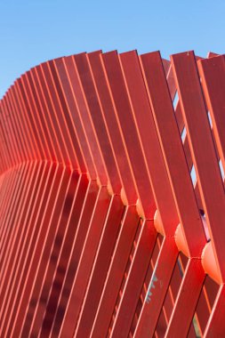 wooden red fence in garden 