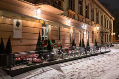 Şehirde noel süsü.