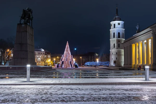 Noc Boże Narodzenie Oświetlenie Mieście — Zdjęcie stockowe