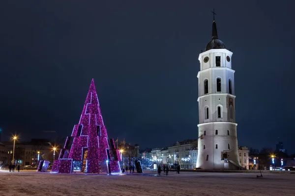 Night Christmas Illumination City — Stockfoto