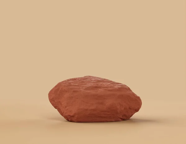 Pedras Marrons Cor Única Fundo Cor Plana Para Displays Produtos — Fotografia de Stock