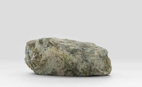 Roccia Realistica Isolata Sfondo Bianco Rendering Nessuna Gente — Foto Stock