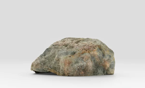 Μεμονωμένη Ρεαλιστική Πέτρα Λευκό Φόντο Αποτύπωση Χωρίς Ανθρώπους — Φωτογραφία Αρχείου
