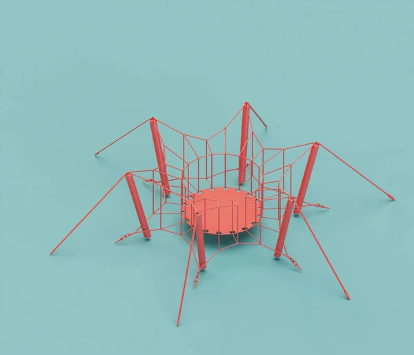 Sprong Paneel Isometrische Rode Kleur Speeltuin Object Voor Fysieke Mentale — Stockfoto