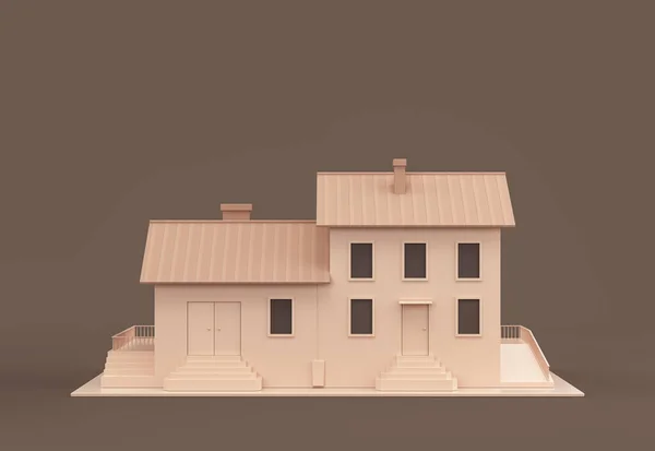 Real Estate Property Monochrome Single House Miniature House Model Flat — Stock Fotó