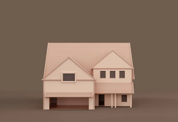Real Estate Property Monochrome Single House Miniature House Model Flat — стоковое фото