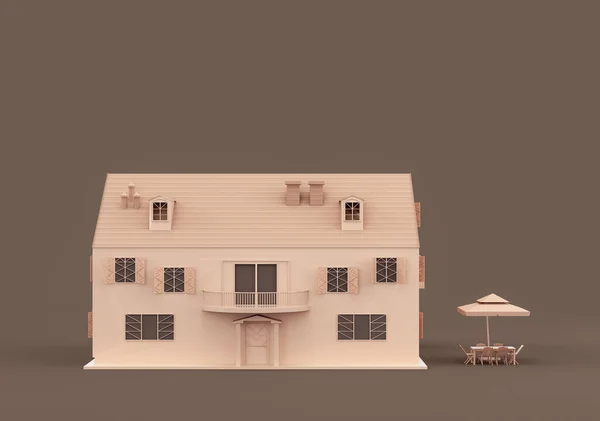 Properti Perumahan Tinggi Bangunan Bertingkat Miniatur Model Rumah Datar Dan — Stok Foto