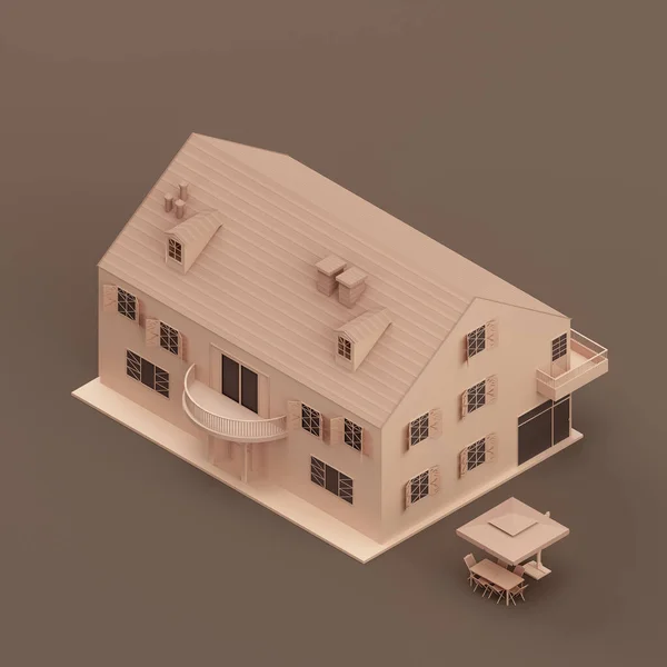 Isometric Property Highrise Multi Storey Building Miniature Real Estate Property — Foto Stock