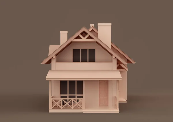 Real Estate Property Monochrome Single House Miniature House Model Flat — Stock Fotó