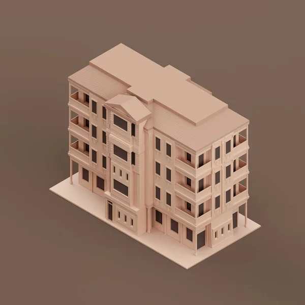 Isometric Property Highrise Multi Storey Building Miniature Real Estate Property — Foto de Stock