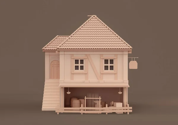 Real Estate Property Monochrome Single Detached House Miniature Detached House — 图库照片