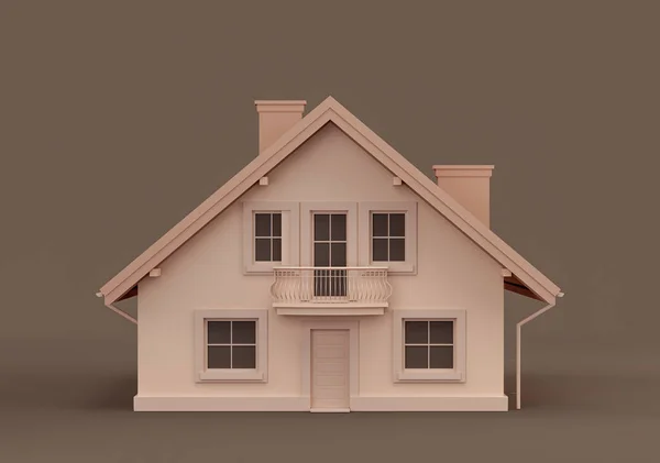 Real Estate Property Monochrome Single Detached House Miniature Detached House — Stockfoto