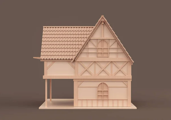 Real Estate Property Monochrome Single Village House Miniature House Model — 图库照片