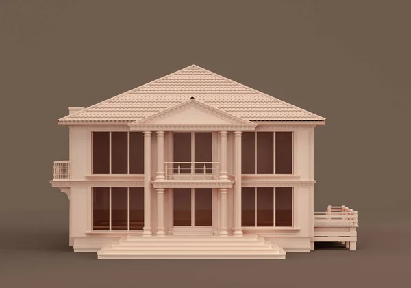 Real Estate Property Monochrome Single House Miniature House Model Flat — Zdjęcie stockowe