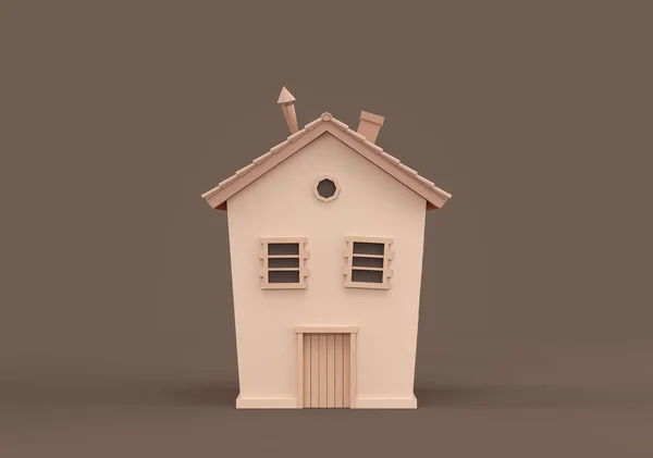 Real Estate Property Monochrome Single Detached House Miniature Detached House — Stockfoto