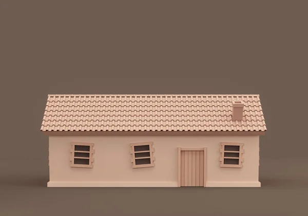 Real Estate Property Monochrome Single House Miniature House Model Flat — Stock Photo, Image