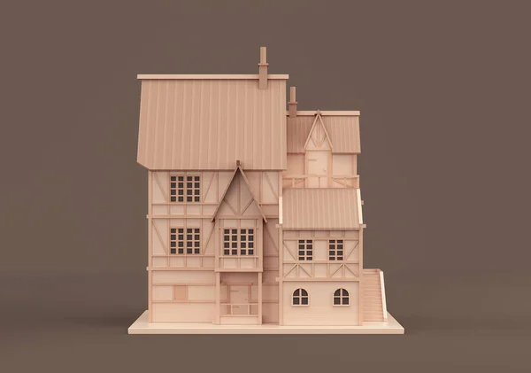 Real Estate Property Monochrome Single Village House Miniature House Model — Stockfoto