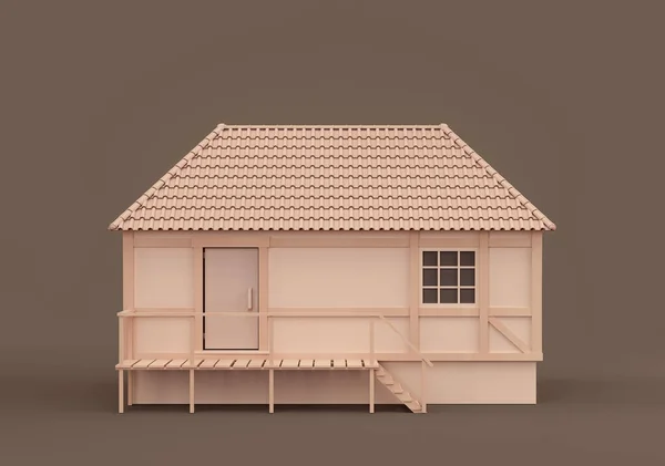 Real Estate Property Monochrome Single Village House Miniature House Model — Stock fotografie