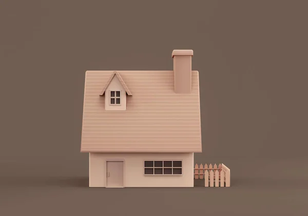 Real Estate Property Monochrome Single Detached House Miniature Detached House — Stockfoto