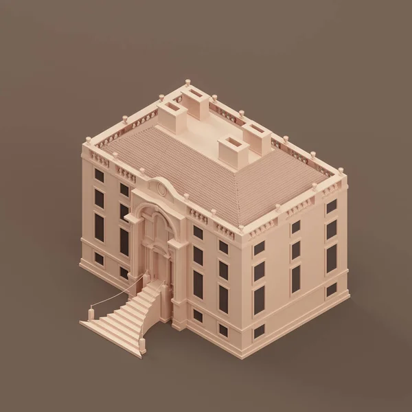 Isometric House Highrise Building Miniature Real Estate Property House Flat — Stock Fotó