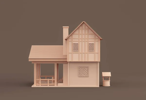 Real Estate Property Monochrome Single Village House Miniature House Model — Zdjęcie stockowe