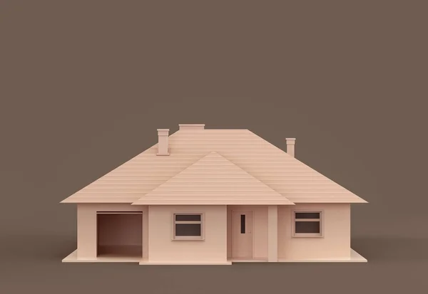Propiedad Inmobiliaria Monocromo Casa Unifamiliar Casa Unifamiliar Miniatura Modelo Piso — Foto de Stock