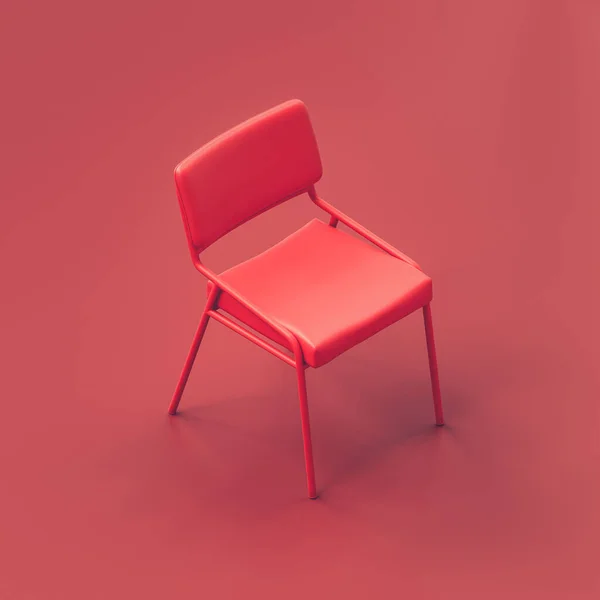 Одно Кресло Один Красный Стул Красной Комнате Монохромный Красный Композиция — стоковое фото