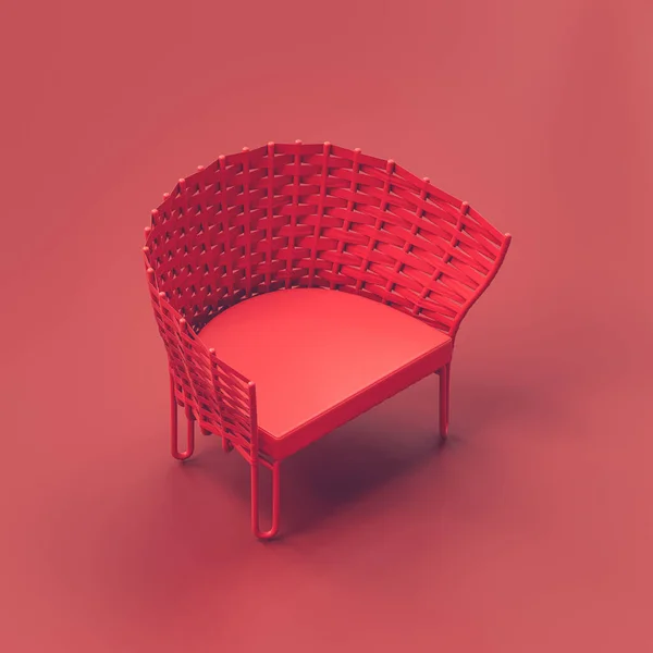 Pojedyncze Krzesło Czerwone Krzesło Czerwonym Pokoju Czerwony Monochromatyczny Kompozycja Płaska — Zdjęcie stockowe