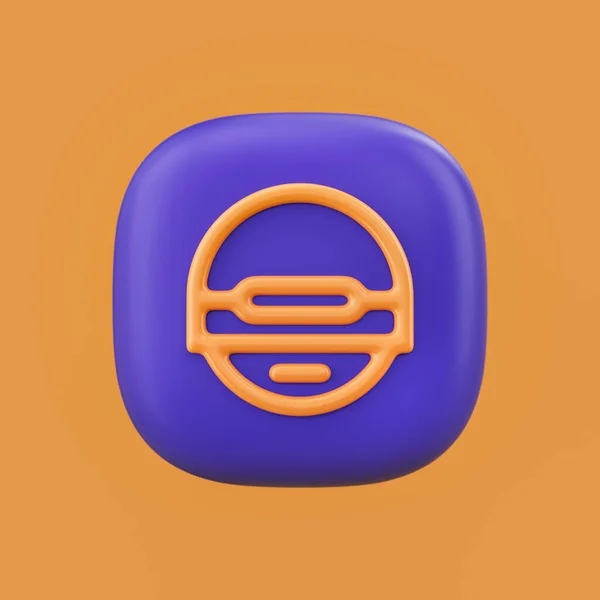 Emotion icon, soldier 3D icon on a rounded button shape, outline emoji, 3d rendering, simple outline icon