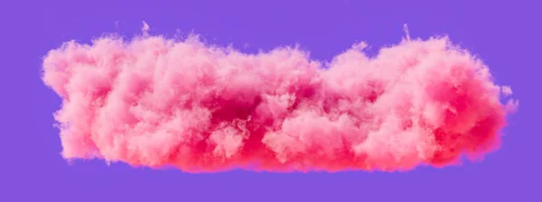 Single pink cloud formation, romantic soft cloud, 3d rendering, isolated cloud