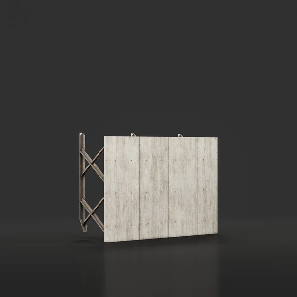 Military concrete border fence block, national security border material, 3d rendering, nobody