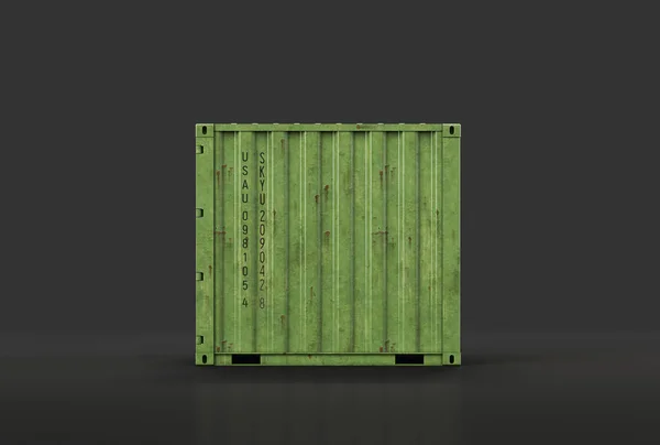 Isolated shipping container, cargo container for logistics and transportation, 3d rendering, nobody