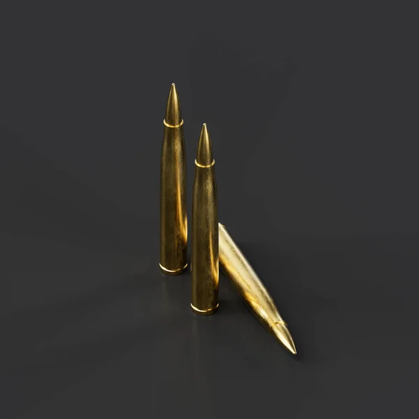 Isometric view Military ammunition, gun bullets, rifle bullets, 3d rendering,nobody