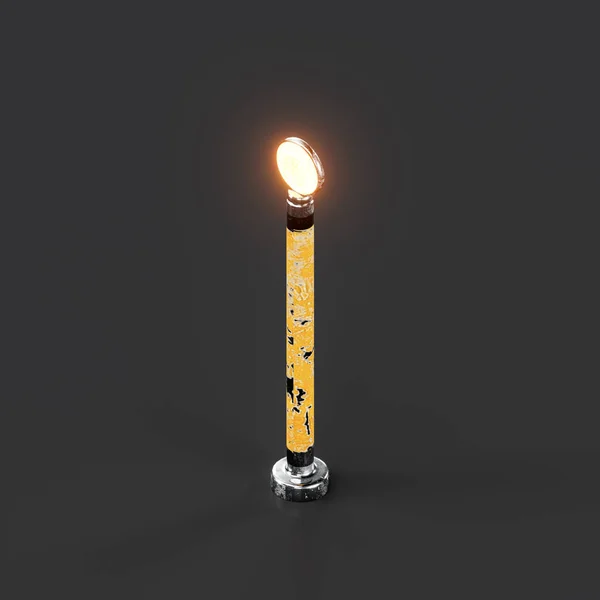 Isometric view Road warning light, industrial light equipment, 3d rendering, nobody