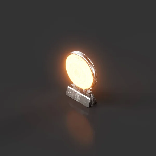 Isometric view Road warning light, industrial light equipment, 3d rendering, nobody