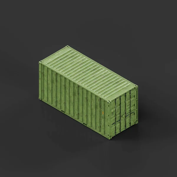 Isometric view Isolated shipping container, cargo container for logistics and transportation, 3d rendering, nobody