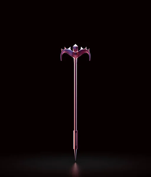 Wizard magic wand and stick. Witch rod. Fantasy game weapon, magician fairy tale object, 3d rendering, nobody