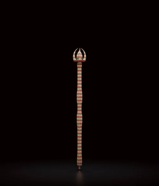 Wizard stick, witch wand. Fantasy world object, magician fairy tale weapon, 3d rendering, nobody